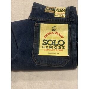 NEW Vintage Solo Semore Jeans 90s Made In USA Women 15/16 Straight Med Wash